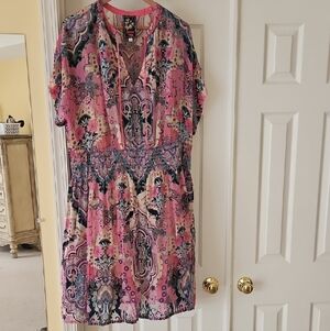 Johnny Was Plus Thia Burnout Silk-Blend Dress